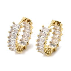 Messing Micro Pave Zirkonia Huggie Creolen&nbsp;EJEW-K083-37G-B