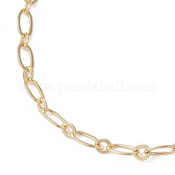 Armbänder aus Messingkabel und Figaro-Kette mit Schiebeverschluss für Damen&nbsp;BJEW-JB13156