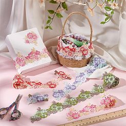 4 Yards 4 Farben Polyester-Blumenspitzenband&nbsp;OCOR-PH0004-47