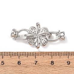Messing Micro Pave klare Zirkonia Falte über Verschlüsse&nbsp;KK-D259-04P
