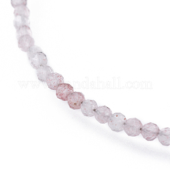 Bracelets en perles de quartz fraise naturelles&nbsp;BJEW-JB04555-05