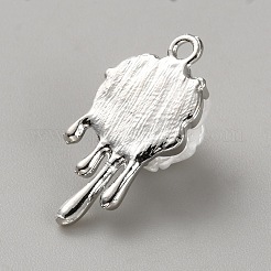 Pendentif acrylique en alliage d'arc d'amour série blanche&nbsp;PALLOY-WH0115-01P-06