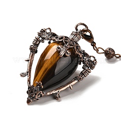 Pendenti per pendolo da rabdomanzia con triangolo naturale in occhio di tigre&nbsp;G-G022-01R-04