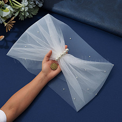 Scialle monospalla in poliestere per la sposa&nbsp;AJEW-WH0596-365A