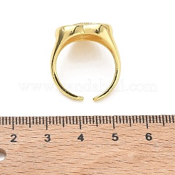 Anillos abiertos de latón con micropavé de circonitas cúbicas para mujer&nbsp;CU-CBA760A-13C-G