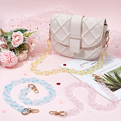 1 ensemble de poignées de sac à chaîne en acrylique transparent couleur macaron&nbsp;AJEW-WR0001-67