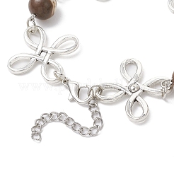 Bracelets à maillons en alliage de pierres précieuses naturelles mélangées pour femmes&nbsp;BJEW-JB11684