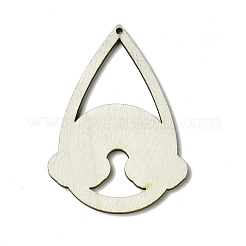 Grands pendentifs en bois de tremble imprimé simple face&nbsp;WOOD-G014-02C