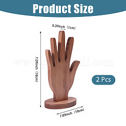 2 Stück handförmiger Ring-Organizer-Ständer aus Holz für den Schreibtisch&nbsp;ODIS-CA0001-33B