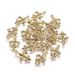 Tibetano in lega di metallo stile fleur de lis ciondoli&nbsp;X-PALLOY-EA8747Y-AG