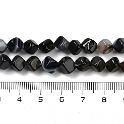 Brins de perles d'agate à bandes naturelles (teintes et chauffées)&nbsp;G-A257-A03-01