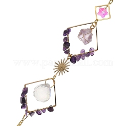 Eiserne Raute & natürliche Amethyst-Sonnenfänger&nbsp;HJEW-F025-04G-01