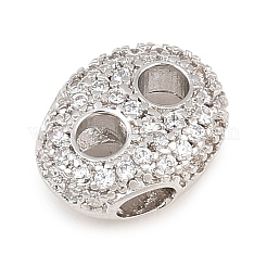 Messing Micro Pave klare Zirkonia Perlen&nbsp;CU-CBAF1EE-01P