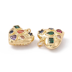 Placage en rack laiton micro pave pendentifs en zircone cubique colorée&nbsp;ZIRC-C040-13G