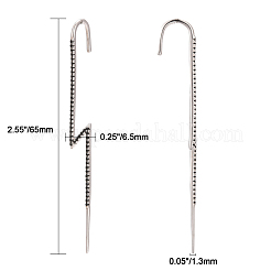 Orecchini a gancio cingolato con 925 orecchio in argento sterling placcato rodio&nbsp;EJEW-AA00271-33B-P
