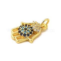 Colgantes y dijes de circonita cúbica micro pavé de latón bañado en oro real de 18k&nbsp;KK-S396-01J