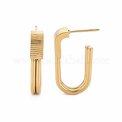 Offene ovale Ohrstecker aus 304 Edelstahl&nbsp;EJEW-N016-025LG