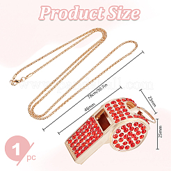 Collier avec pendentif sifflet en strass en fer et chaîne pop-corn pour femme&nbsp;NJEW-DR0001-03D
