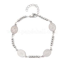 Braccialetti a maglie in acciaio inossidabile 304 della religione&nbsp;BJEW-F524-04A-P