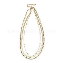 Colliers à chaîne serpent plate en acier inoxydable 304&nbsp;NJEW-V012-03G