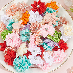 100 stücke 10 farben polyester strass blume für ornament appliques diy hochzeit&nbsp;FIND-SP0004-89