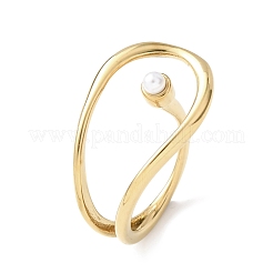 Anillos de puño de imitación de perlas acrílicas opacas&nbsp;RJEW-P177-03E-G