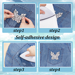 6 Stück Schmetterlings-Hotfix-Glas-Strass&nbsp;DIY-NB0014-53