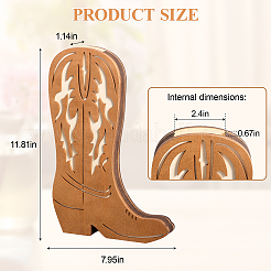 Vases en bois en forme de botte de cowboy&nbsp;AJEW-WH0886-71