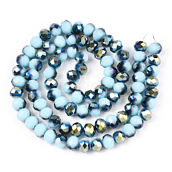 Chapelets de perles en verre opaque électrolytique&nbsp;EGLA-A034-P8mm-S16