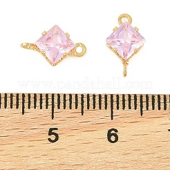 Ciondoli di collegamento a rombo in ottone con zirconi cubici&nbsp;KK-P347-04G