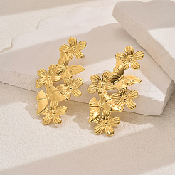 Boucles d'oreilles à tige en laiton élégantes en forme de fleur&nbsp;OI2799