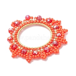 Pendentifs couronnes en perles de verre&nbsp;PALLOY-MZ01005-01