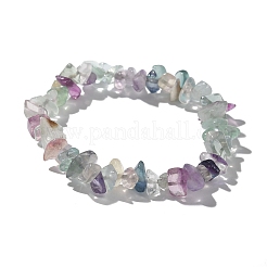 Chips di braccialetti elasticizzati in fluorite naturale&nbsp;BJEW-JB01826-01