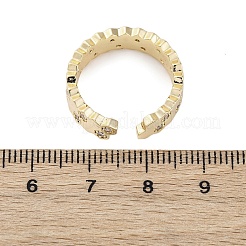 Mikropavé-Manschettenringe aus klarem Zirkonia aus Messing für Damen&nbsp;LS-RJEW-S398-02G