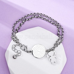 Bracelets à maillons multibrins en acier inoxydable 304&nbsp;BJEW-A036-06P