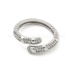 Micro ottone spianare anelli gemelli zirconi&nbsp;RJEW-I103-049P