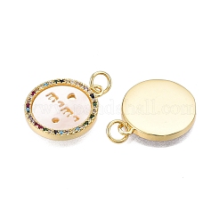Latón micro pavimenta claro colgantes de circonio cúbico&nbsp;KK-N254-206G