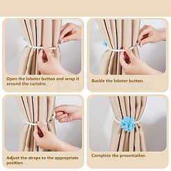 2 Stück Vorhang-Raffhalter-Clips aus Polyester mit Blumen und Glasperlen&nbsp;HJEW-DR00230