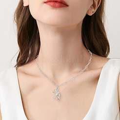 6 collana a catena con graffetta in acciaio inossidabile 304&nbsp;NJEW-SC0001-57A-P