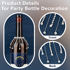 4 pieza de decoración de botella de vino de rhinestone de latón y aleación&nbsp;HJEW-OC00030