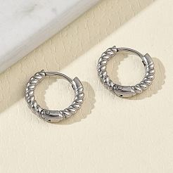 Pendientes de aro de acero inoxidable 304 para mujer&nbsp;EJEW-K336-01B-P
