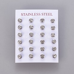 Ohrstecker aus 304 Edelstahl mit Strassen&nbsp;EJEW-F227-02P-B