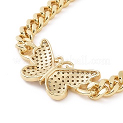 Armband mit klaren Zirkonia-Schmetterlingsgliedern&nbsp;BJEW-B068-07