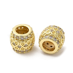 Rack-Plattierung Messing Micro Pave Kubisch Zirkonia European Beads&nbsp;KK-K377-11G