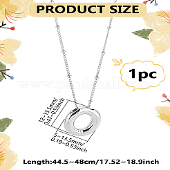 1 pz catena in ottone con pendenti a forma di lettera in lega collane&nbsp;NJEW-LP0001-41O-P