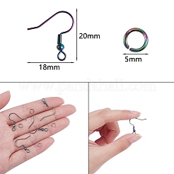 100pcs 2 crochets de boucle d'oreille de style et anneaux de saut ouverts&nbsp;STAS-SZ0001-73