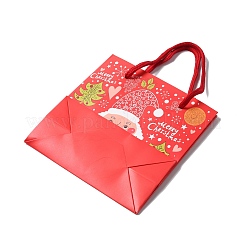 Sacchetti regalo in carta con stampa babbo natale natalizio con manico in corda di nylon&nbsp;CARB-K003-01B-01