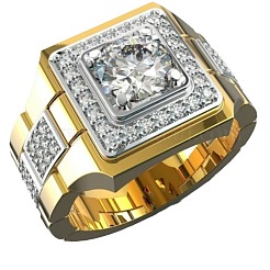 Quadratische Legierung mit Kristall-Strass-Fingerringen&nbsp;FS-WG4A2D8-03