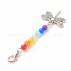 Chakra-Thema natürliche und gefärbte Malaysische Jade-Perlen-Anhänger-Dekorationen&nbsp;HJEW-JM00641-05