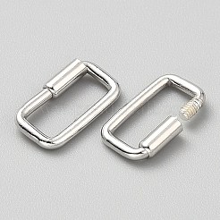 925 Sterling Silber Schraubkarabiner Schloss Charms&nbsp;STER-WH0002-11P